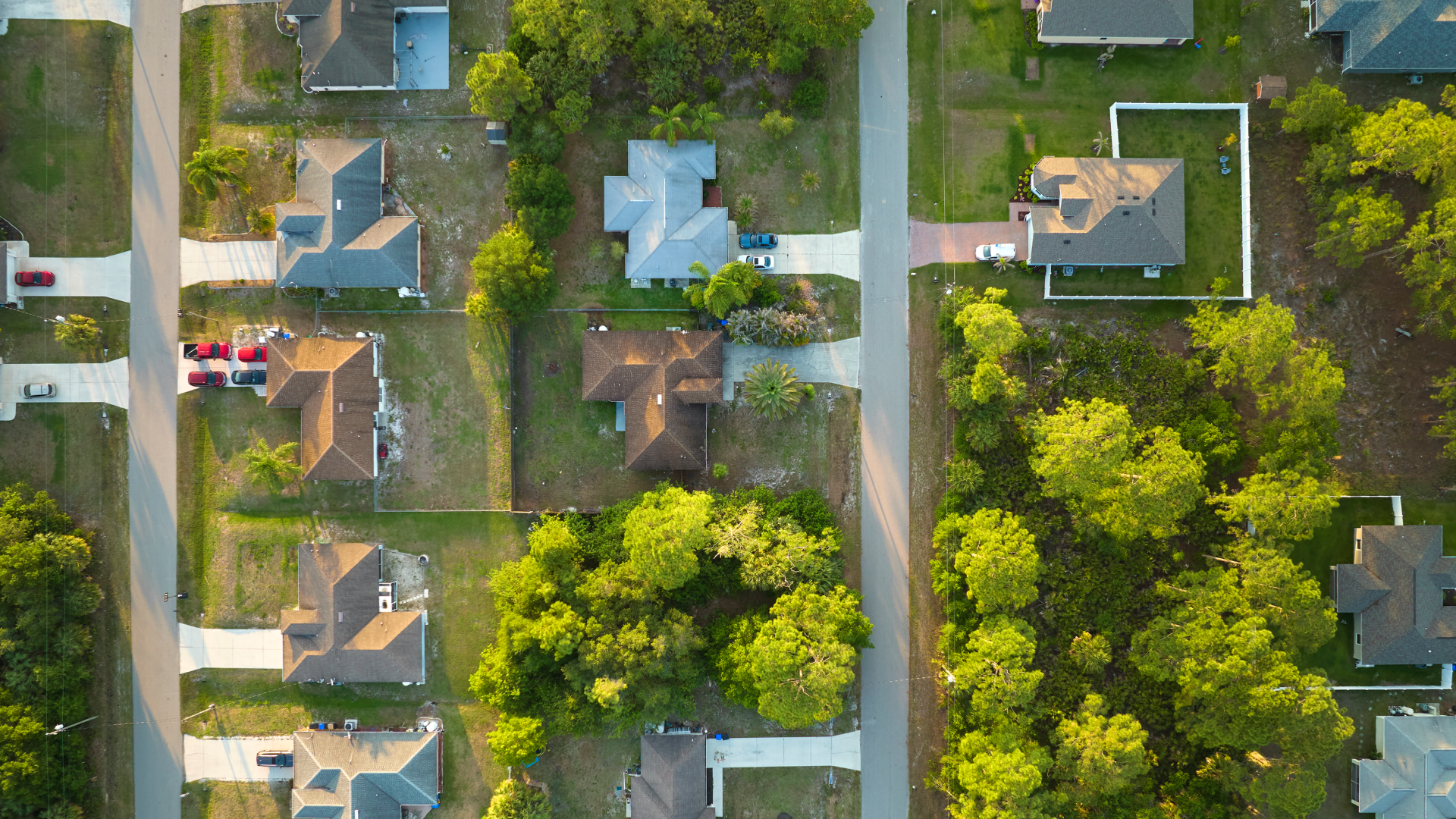 aerial view of houses