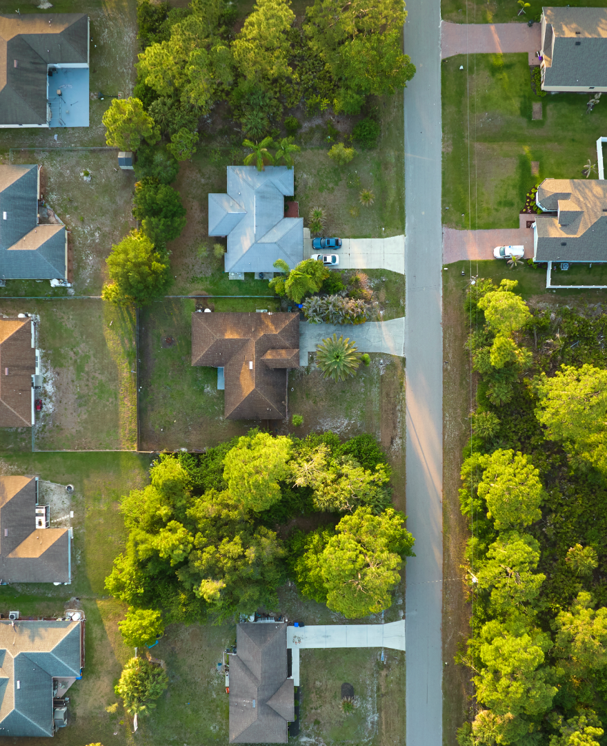 aerial view of houses